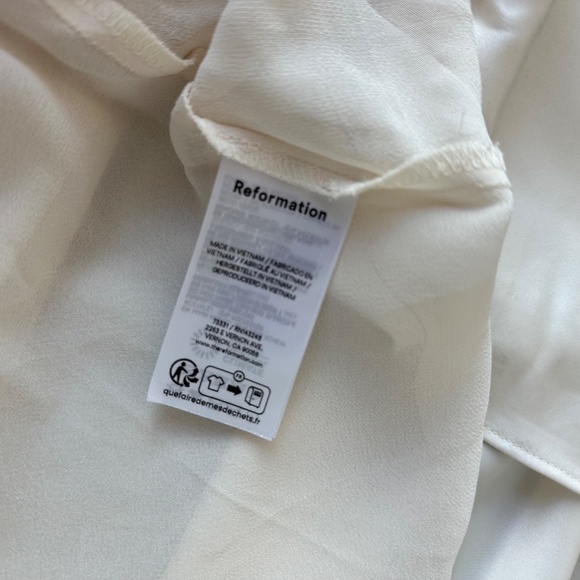 Reformation CIANA Satin Long Sleeve Maxi Dress Wedding Bridal FIOR DI LATTE Sz 2 - Picture 8 of 15